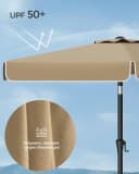 SONGMICS Sonnenschirm 200x150 cm Balkon UPF 50+ Bild 5