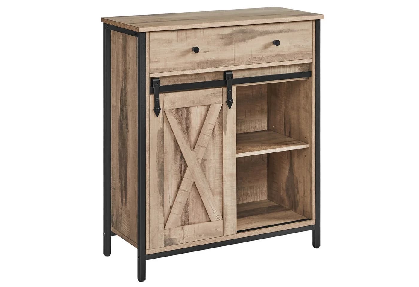VASAGLE Sideboard Kommode 70 x 30 x 80 cm mit Schublade und Schiebetür - Bild 2