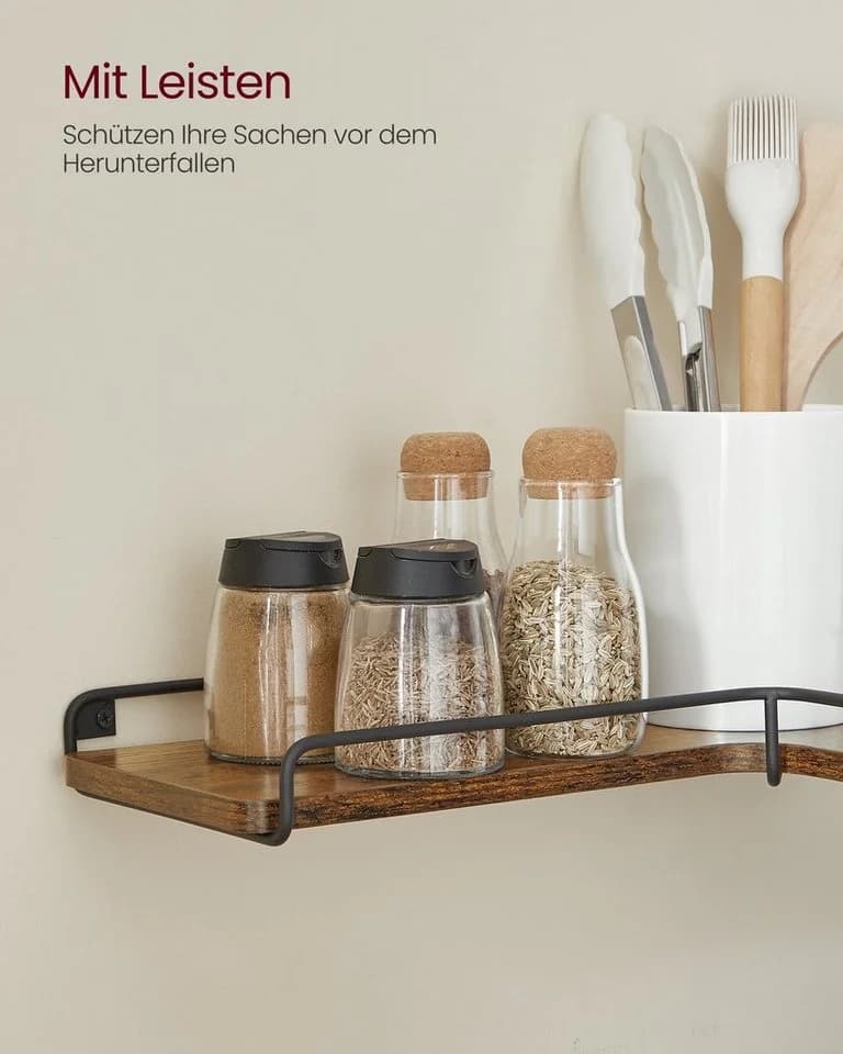 VASAGLE Eckregal L-förmig 2er Set Schwarz/Braun Industrie-Design - Bild 5