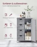 VASAGLE Badmöbel-Set Badezimmerschrank mit 4 Schubladen Schranktür verstellbare Ablage Bild 4