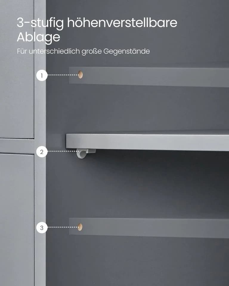VASAGLE Badmöbel-Set Badezimmerschrank mit 4 Schubladen Schranktür verstellbare Ablage - Bild 5