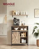 VASAGLE Sideboard Aufbewahrungsschrank Eichenbraun-Schwarz 70 x 30 x 80 cm Bild 1