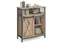 VASAGLE Sideboard Aufbewahrungsschrank Eichenbraun-Schwarz 70 x 30 x 80 cm Bild 2