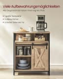 VASAGLE Sideboard Aufbewahrungsschrank Eichenbraun-Schwarz 70 x 30 x 80 cm Bild 3