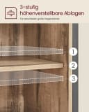 VASAGLE Sideboard Aufbewahrungsschrank Eichenbraun-Schwarz 70 x 30 x 80 cm Bild 4