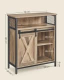 VASAGLE Sideboard Aufbewahrungsschrank Eichenbraun-Schwarz 70 x 30 x 80 cm Bild 5