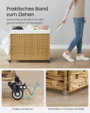 SONGMICS Wäschekorb 160 L mit Deckel 3 Fächer Beige/Grau Bild 4