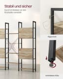 VASAGLE Bücherregal 14 Ablagen Metallrahmen Eichenfarben-Schwarz Wohnzimmer Bild 4