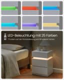 VASAGLE Nachttisch (2-St) mit LED-Beleuchtung, einstellbare Farben Bild 4