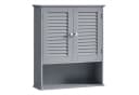 VASAGLE Badezimmerschrank Wandschrank Lamellentüren Grau Bild 2