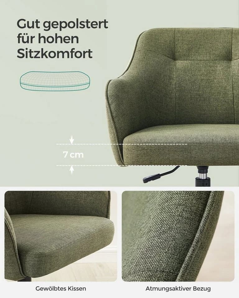 Höhenverstellbarer Bürostuhl in Grün - Bild 5