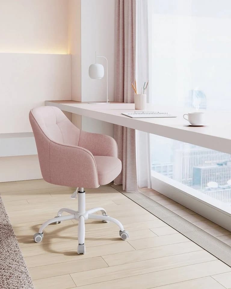 Höhenverstellbarer Bürostuhl in Rosa