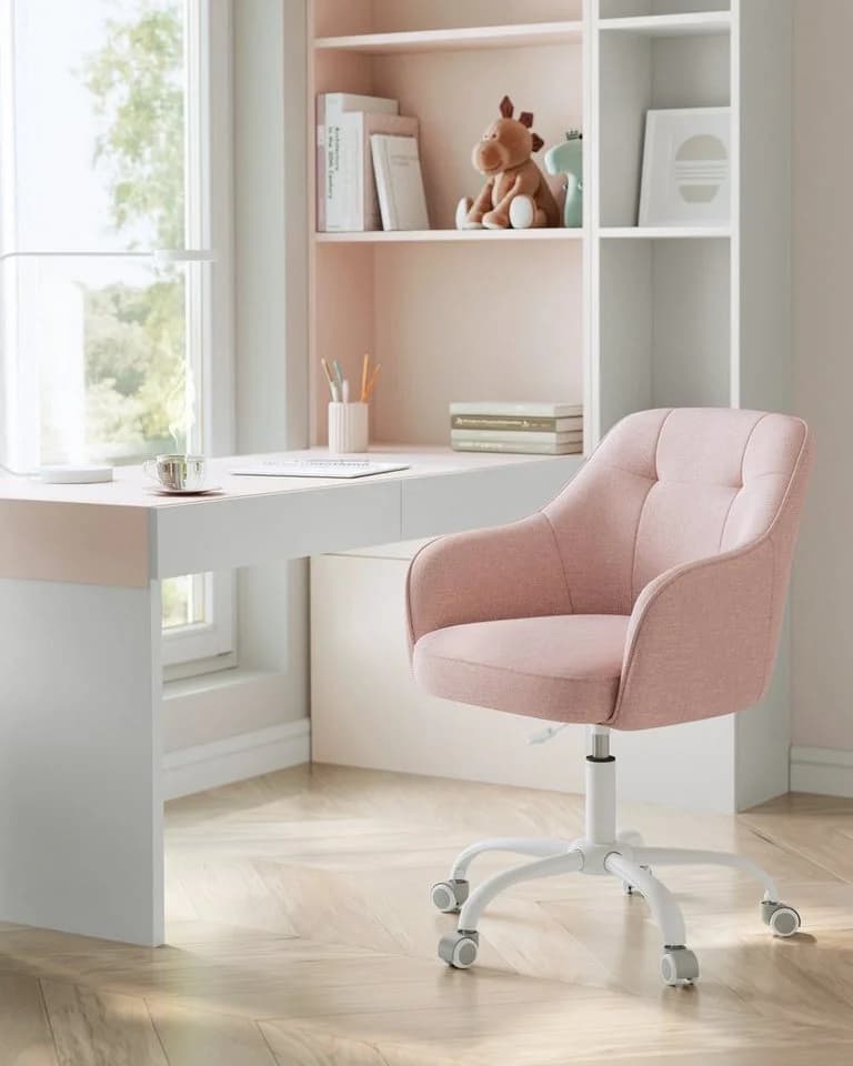 Höhenverstellbarer Bürostuhl in Rosa - Bild 3