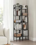 VASAGLE Bücherregal Leiterregal 140/170 cm Industrie-Design Schwarz Bild 1