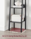 VASAGLE Bücherregal Leiterregal 140/170 cm Industrie-Design Schwarz Bild 3