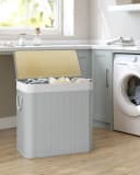 SONGMICS Wäschekorb Bambus 3 Fächer 150 L Bild 1