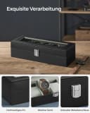 SONGMICS Uhrenbox Uhrenkasten für 6 Uhren mit Glasdeckel und Samt Bild 3