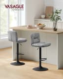 VASAGLE Barhocker 2er-Set Grau/Schwarz 120 kg belastbar Bild 1