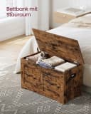 VASAGLE Sitzbank Spielzeugtruhe 80/100x40x46 cm Braun Holzspanplatte Bild 3