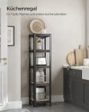 SONGMICS Standregal Küchenregal 5 Ablagen verstellbar 37x37x150 cm Bild 1
