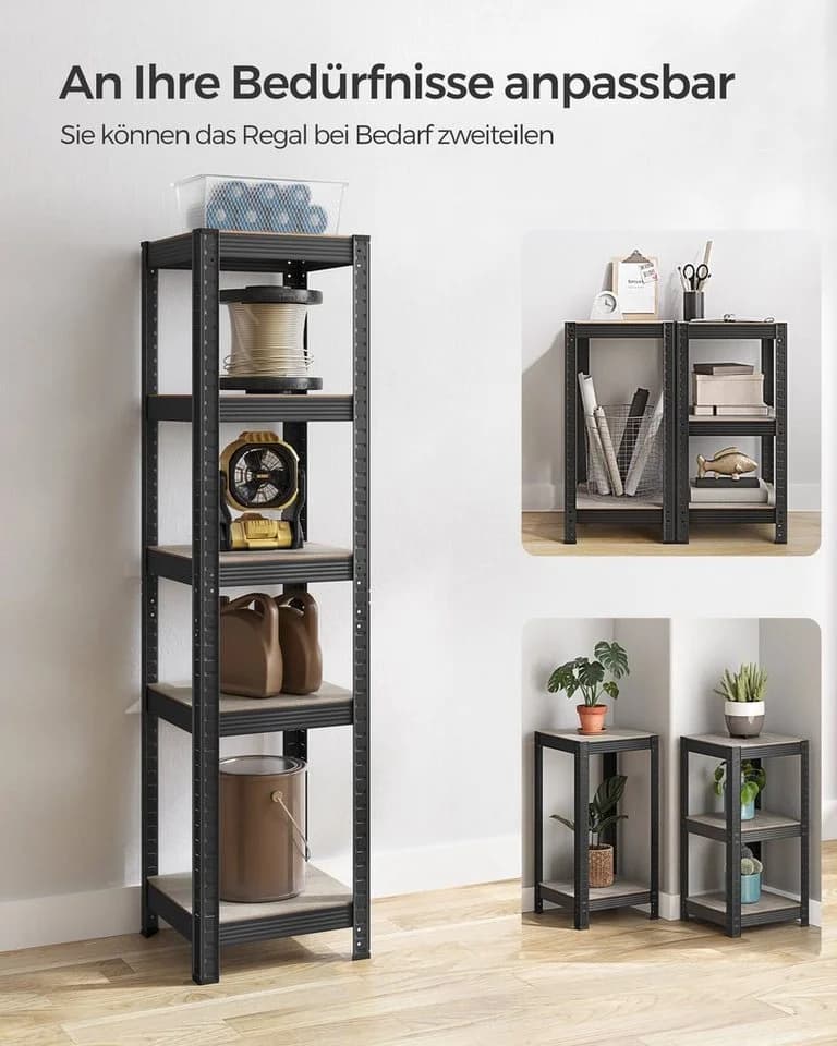 SONGMICS Standregal Küchenregal 5 Ablagen verstellbar 37x37x150 cm - Bild 3