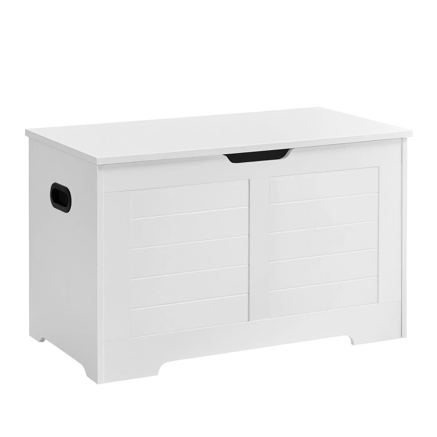 VASAGLE Sitzbank Spielzeugtruhe 80/100 x 40 x 46 cm Weiß - Bild 2