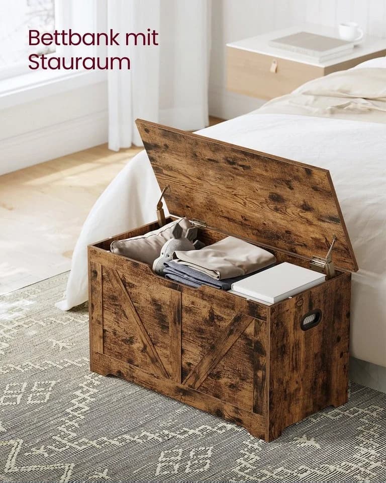 VASAGLE Sitzbank Spielzeugtruhe 80/100 x 40 x 46 cm Holzspanplatte - Bild 3