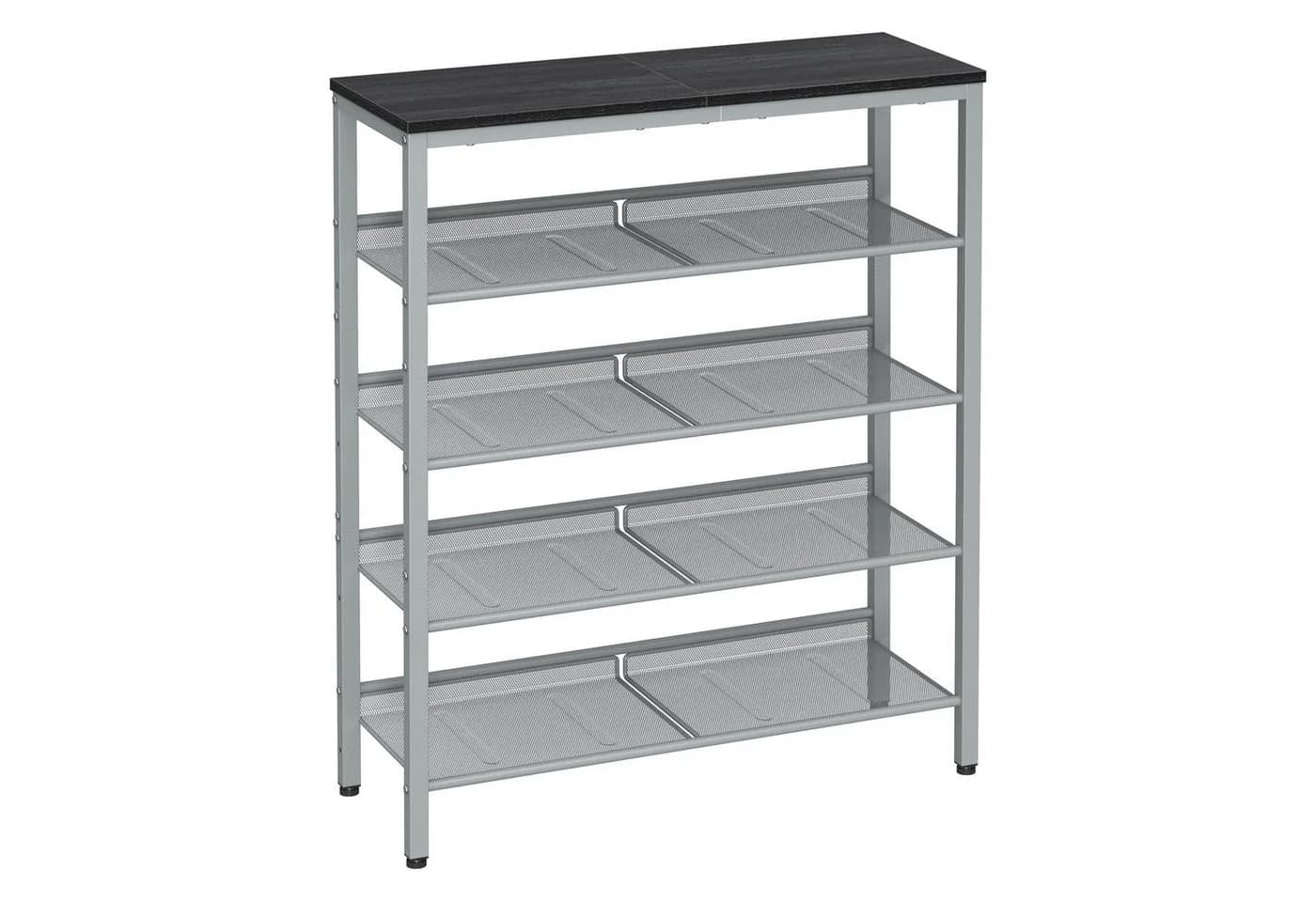 VASAGLE Schuhregal 5 Ebenen Schwarz-Silber Metall - Bild 2