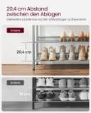 VASAGLE Schuhregal 5 Ebenen Schwarz-Silber Metall Bild 5