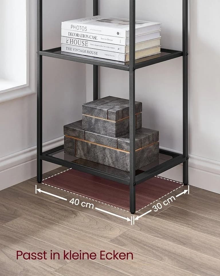 VASAGLE Bücherregal Standregal Küchenregal stabil Gold/Schwarz - Bild 3