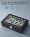 Moderne Uhrenbox aus Glas und Stoff Bild 4