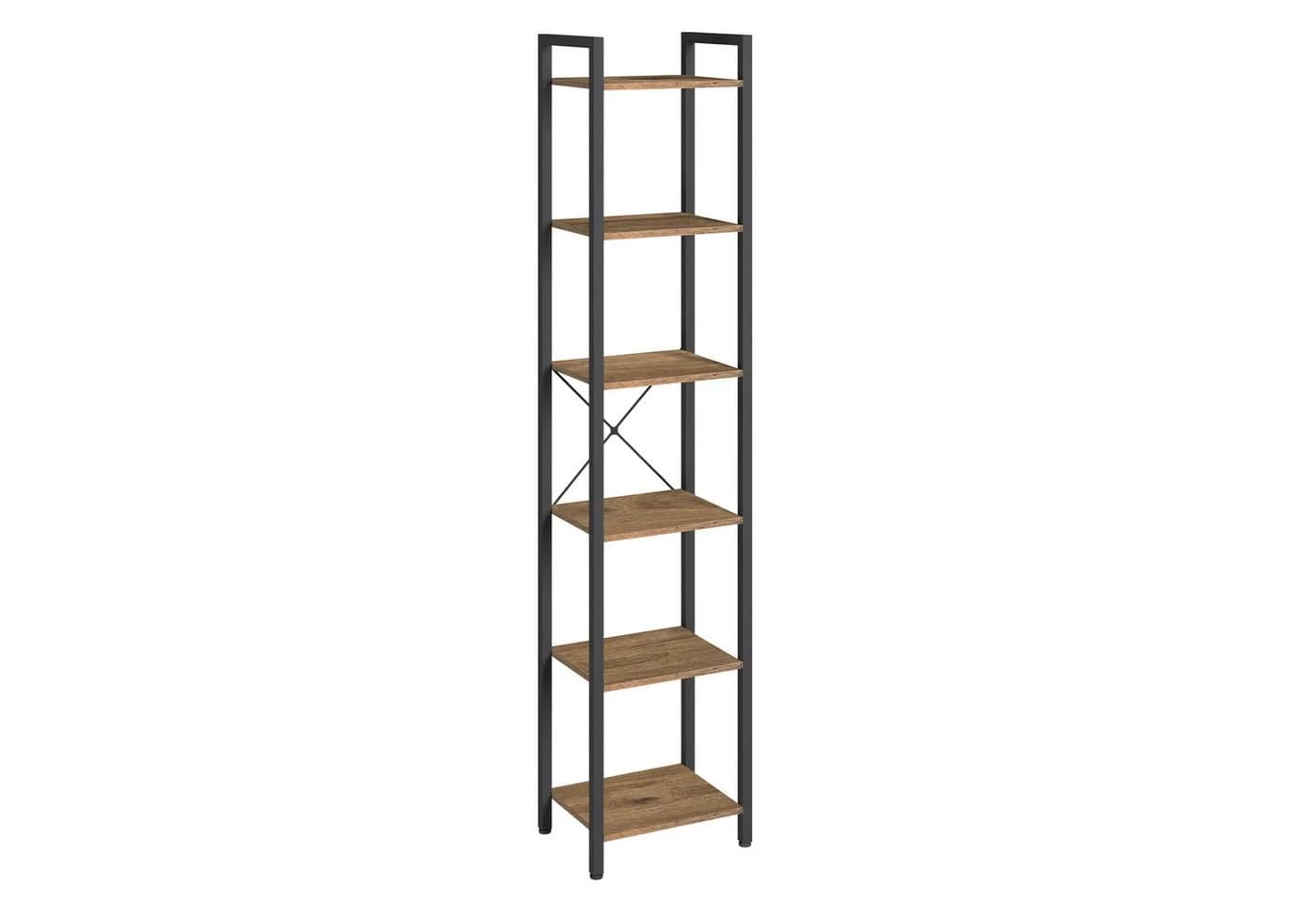 VASAGLE Bücherregal 6 Ebenen Stahlrahmen Dunkelwalnussfarben-Schwarz - Bild 3
