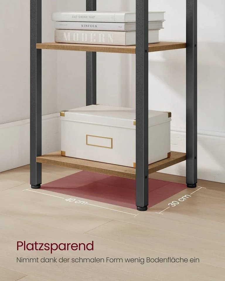 VASAGLE Bücherregal 6 Ebenen Stahlrahmen Dunkelwalnussfarben-Schwarz - Bild 4