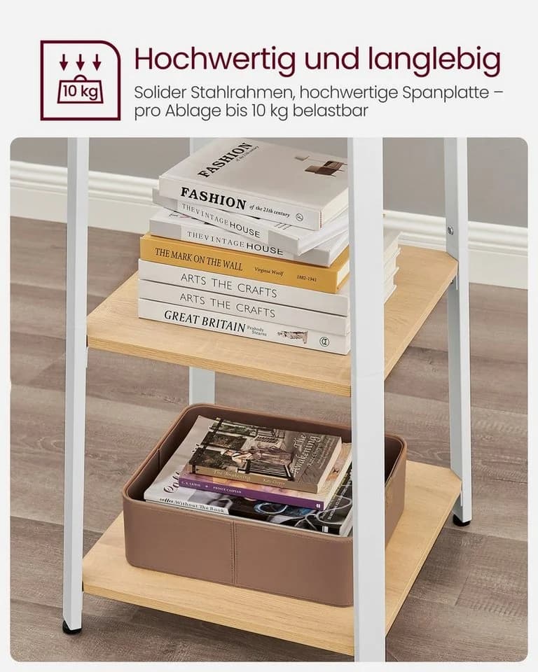 VASAGLE Garderobenständer Kleiderständer 8 Haken Hellgelb-Weiß - Bild 4