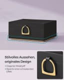 SONGMICS Schmuckkasten Schmuckbox Schwarz-Gold 2 Ebenen Bild 4