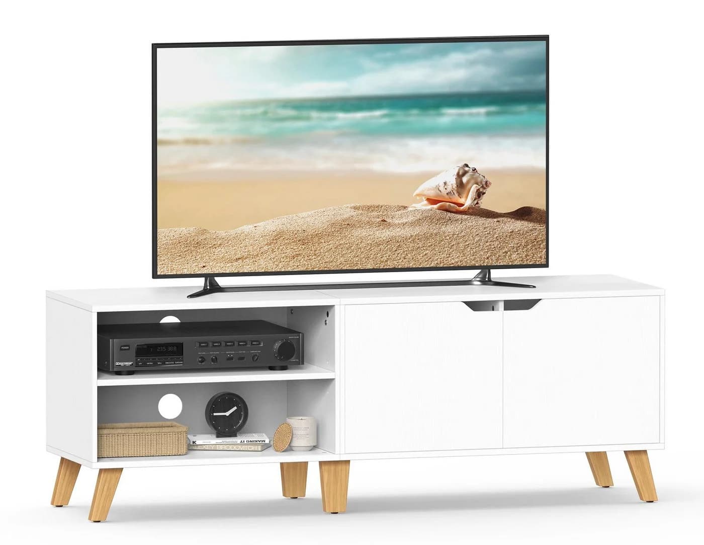 VASAGLE Lowboard TV-Schrank 140cm bis 65 Zoll Weiß - Bild 2