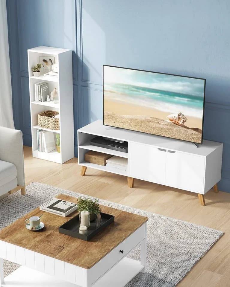 VASAGLE Lowboard TV-Schrank 140cm bis 65 Zoll Weiß - Bild 3