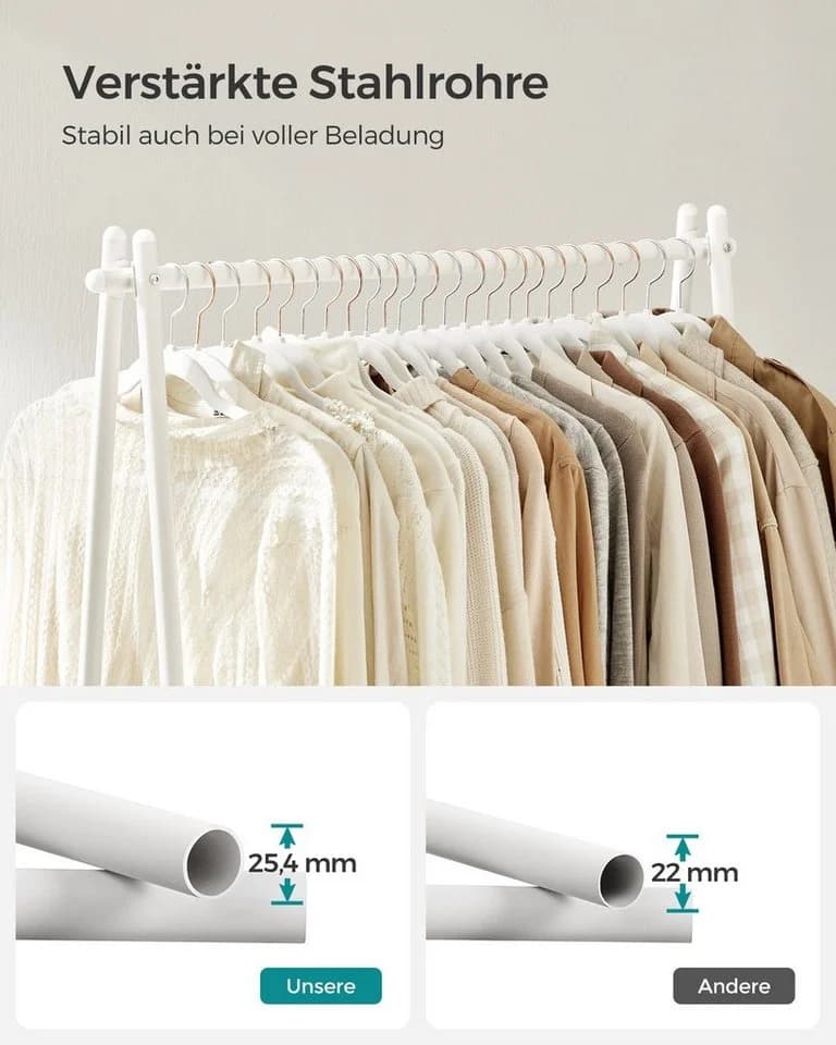 SONGMICS Kleiderständer Garderobenständer Kleiderstange 40kg belastbar - Bild 4