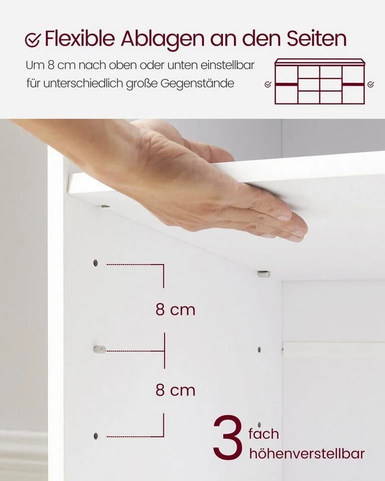 VASAGLE Garderoben-Set 2-St. Wandgarderobe und Schuhbank 10 Fächern - Bild 5