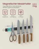 VASAGLE Küchenregal mit Magnetleiste für Messer, Drahtkorb, Rollenhalter Bild 5