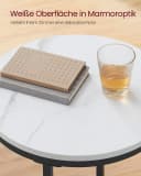 VASAGLE Beistelltisch 2 Ebenen Hartglas Marmoroptik Ø 45 cm Modern Minimalistisch Bild 5