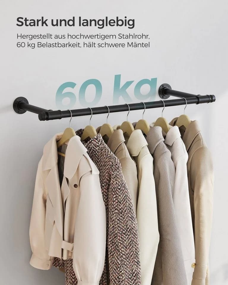 SONGMICS Kleiderstange 60 kg Belastbarkeit Schwarz - Bild 5