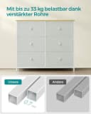 SONGMICS Kommode mit 6 Stoffschubladen Cremeweiß-Eichenfarben Bild 5