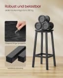 VASAGLE Barhocker 2er Set 65/74 cm Holzspanplatte Stahl Schwarz Bild 4