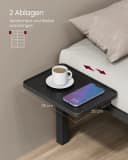 VASAGLE Bettgestell 160 x 200 cm Doppelbett Schwarz Bild 1