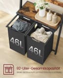 VASAGLE Wäschekorb mit Handtuchleiter Braun Bild 3