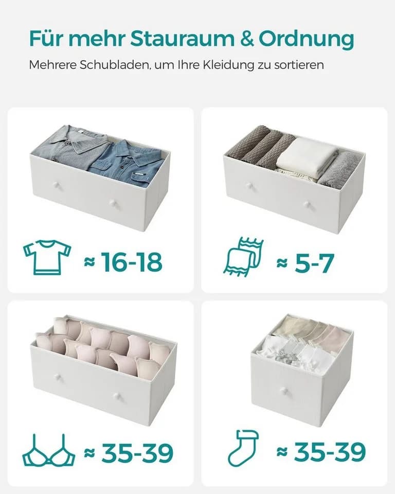 SONGMICS Kommode Aufbewahrungsschrank 5 Stoffschubalden - Bild 4