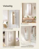 SONGMICS Schmuckschrank Spiegelschrank Wandschrank Weiß mit LED-Beleuchtung Bild 3