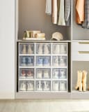SONGMICS Schuhbox Aufbewahrungsboxen 12 St. Transparent-Weiß Bild 1