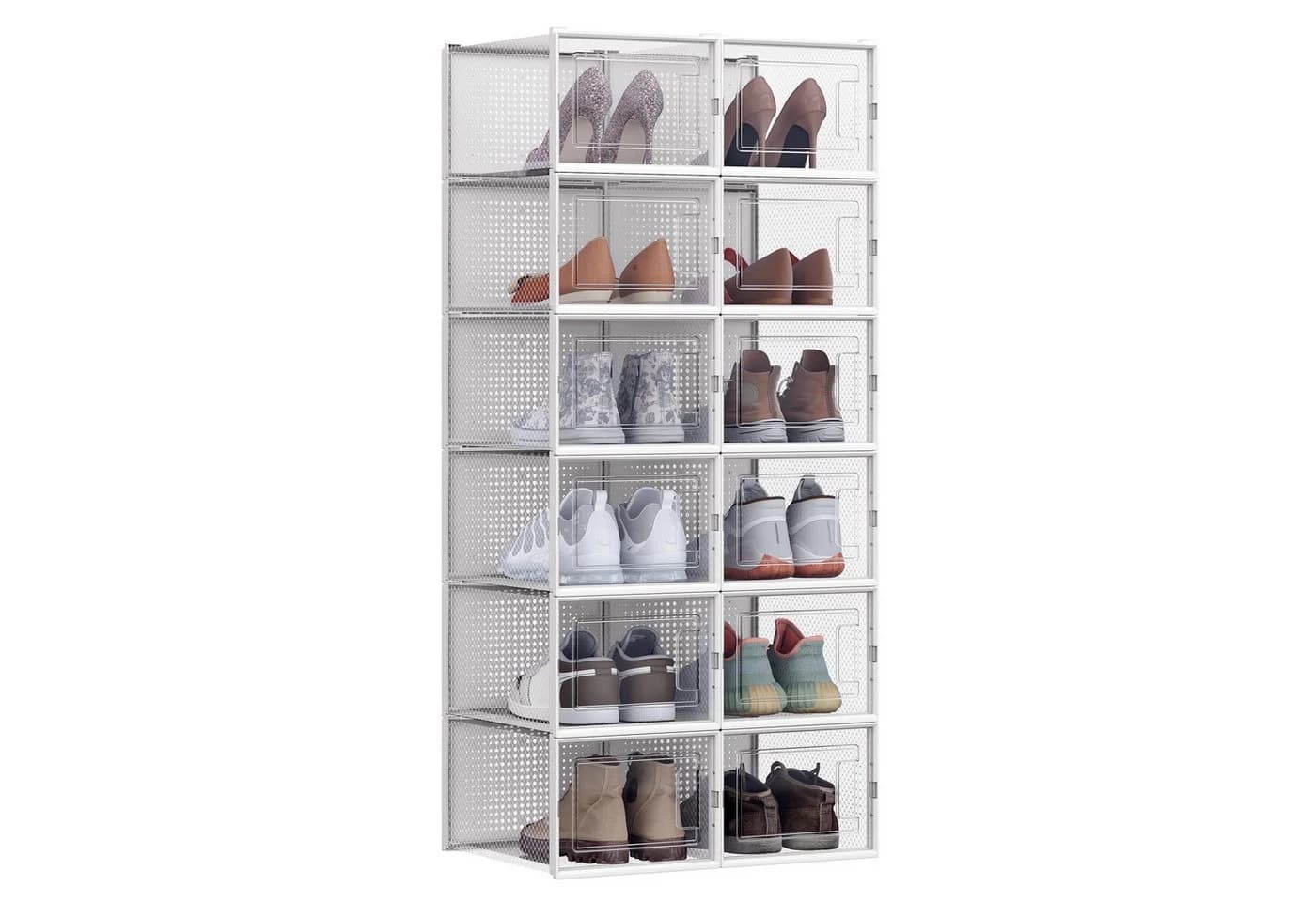 SONGMICS Schuhbox Aufbewahrungsboxen 12 St. Transparent-Weiß - Bild 2
